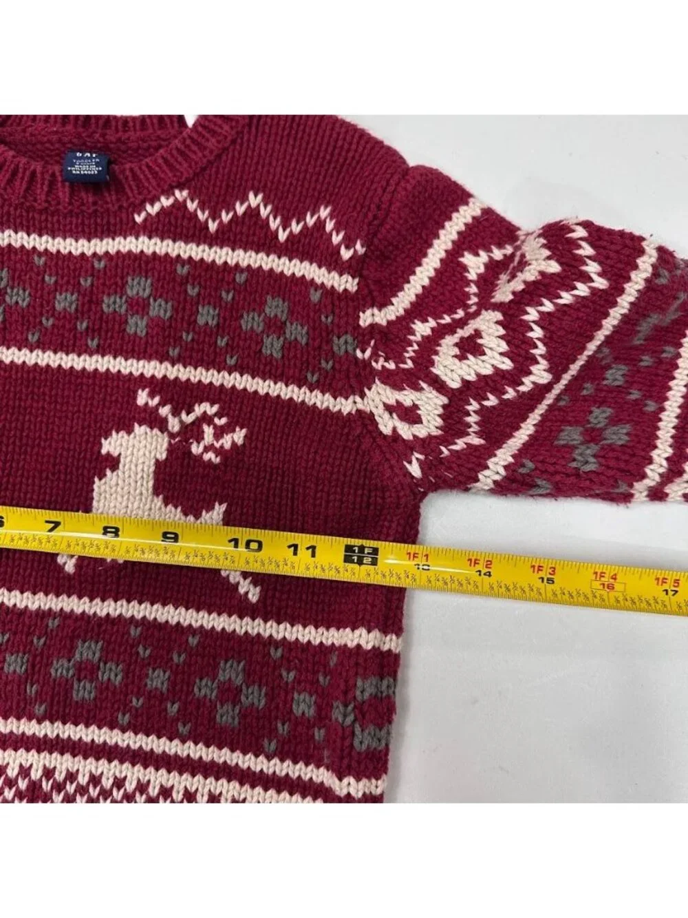 VTG Baby Gap Fair Isle Reindeer Knit Christmas Sweater Holiday Toddler Size 2